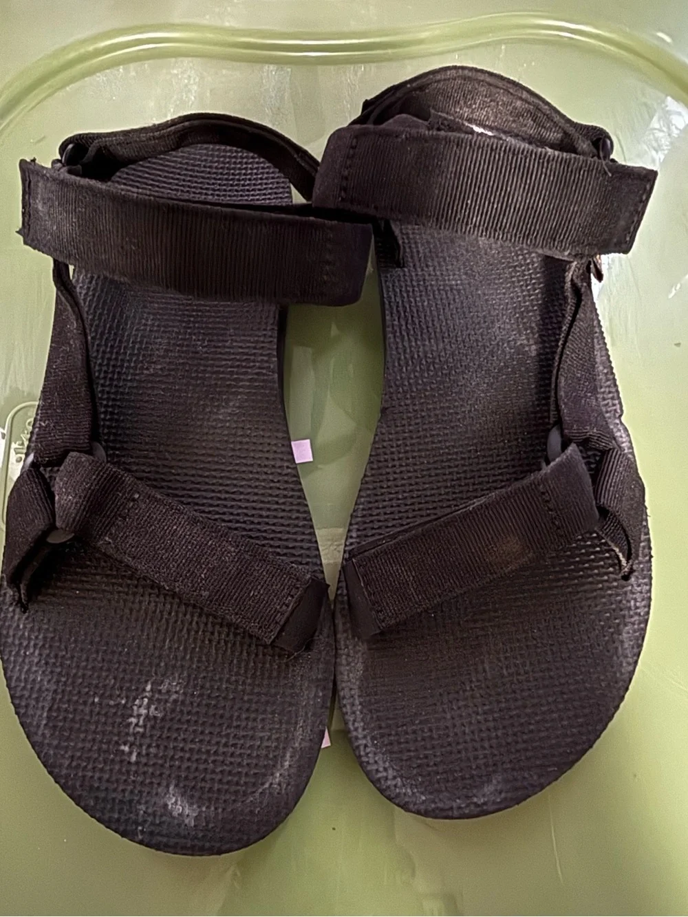 Teva Black Velcro Strap Sandals Sz 10 Excellent Condition